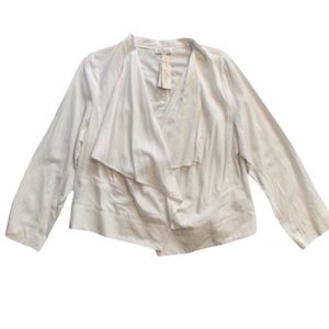 Linea Donna White Blazer Size 2X NEW Linen Blend